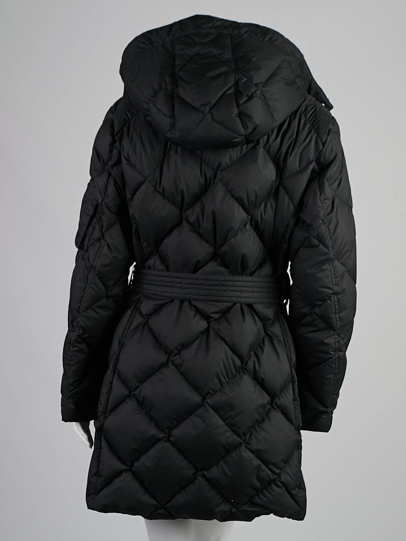 Burberry London Black Quilted Polyester Down Puffer Coat Size XL