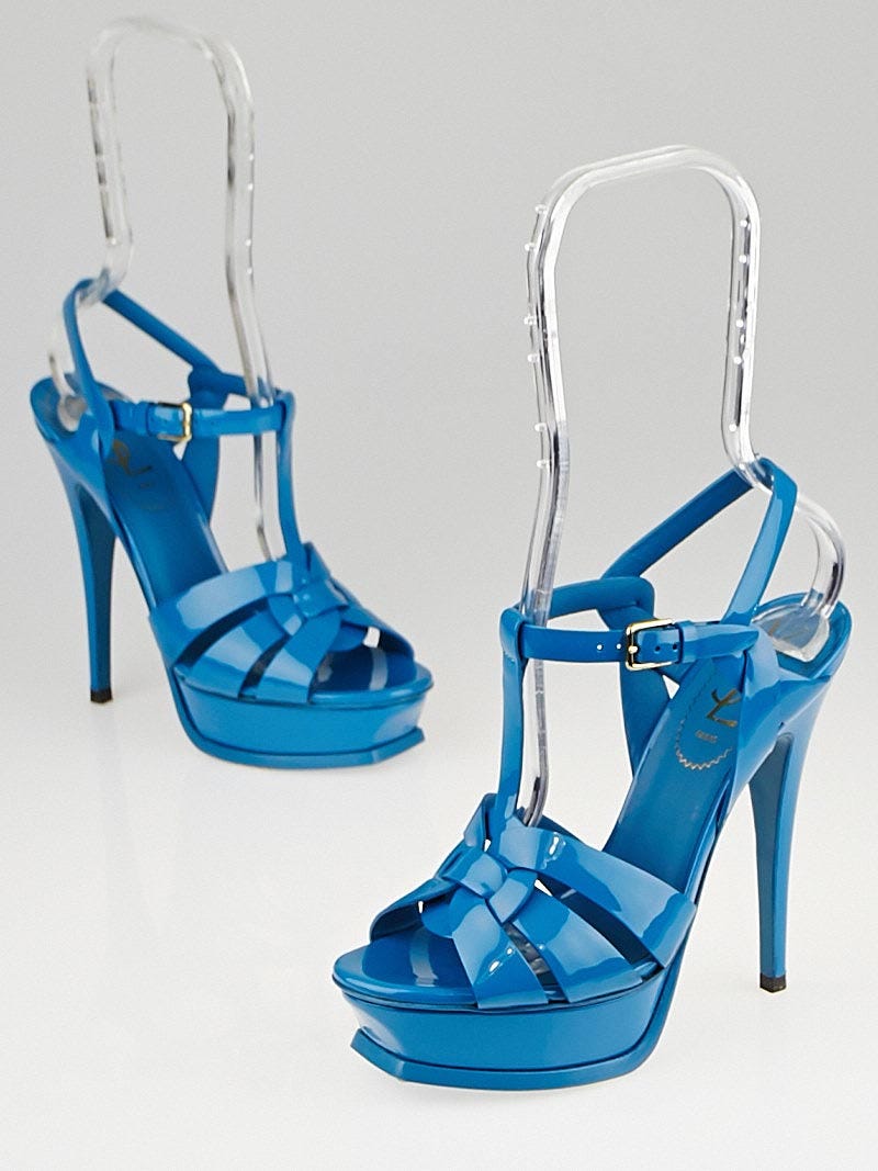sandals light turquoise patent crumpled lambskin