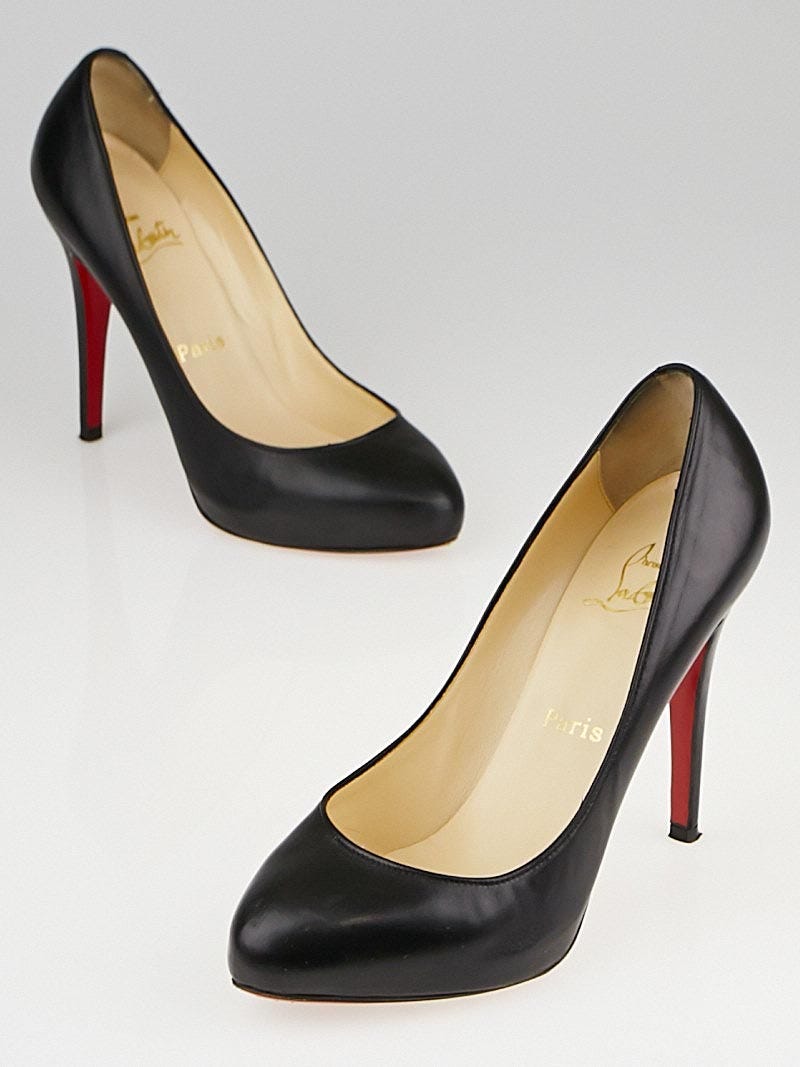 Christian Louboutin Black Leather New Declic 120 Pumps Size 8 38.5 Yoogi s Closet