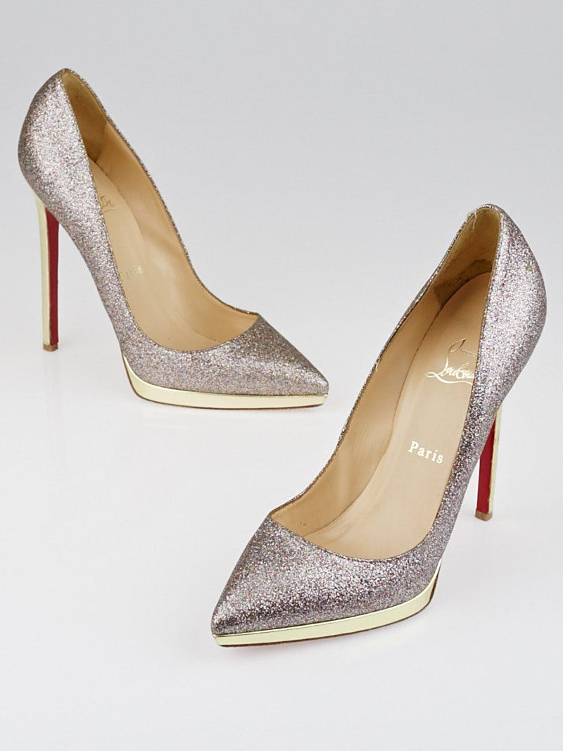 Christian Louboutin Multicolor Glitter Pigalle Plato 140 Pumps Size 8.5 39 Yoogi s Closet
