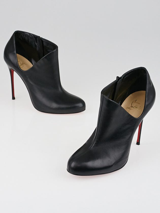 Christian Louboutin Black Leather Lisse 100 Booties Size 8/38.5