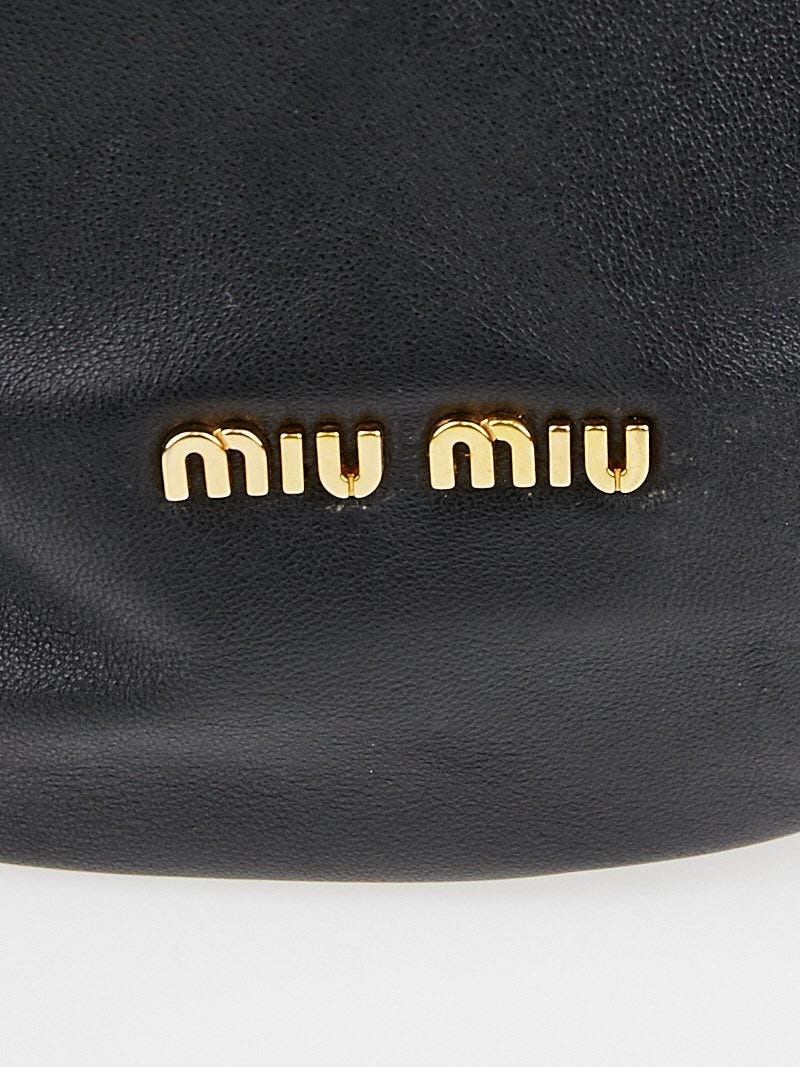 Miu Miu Black Leather Studded Bauletto Shoulder Bag Miu Miu Black Leather Studded Bauletto Shoulder Bag