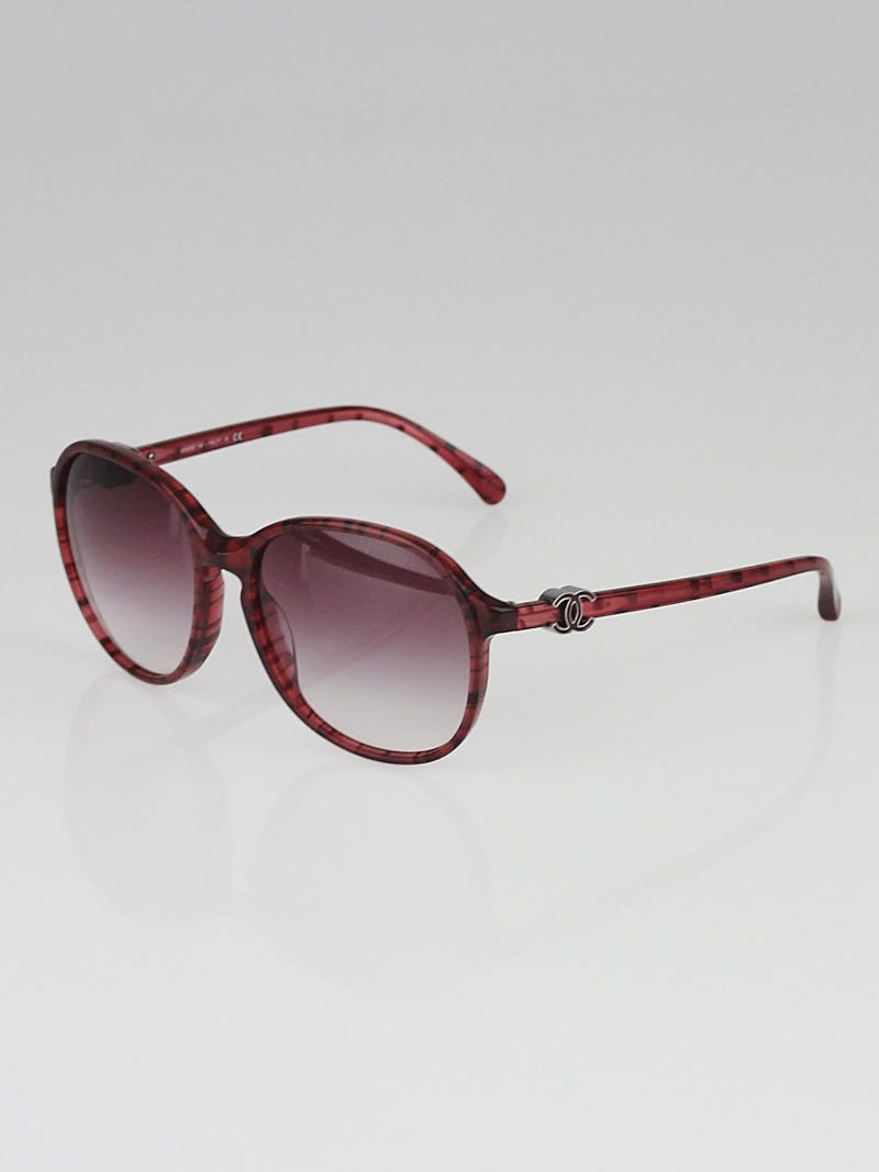 Chanel Red Frame Gradient Tint CC Sunglasses-5217 - Yoogi's Closet