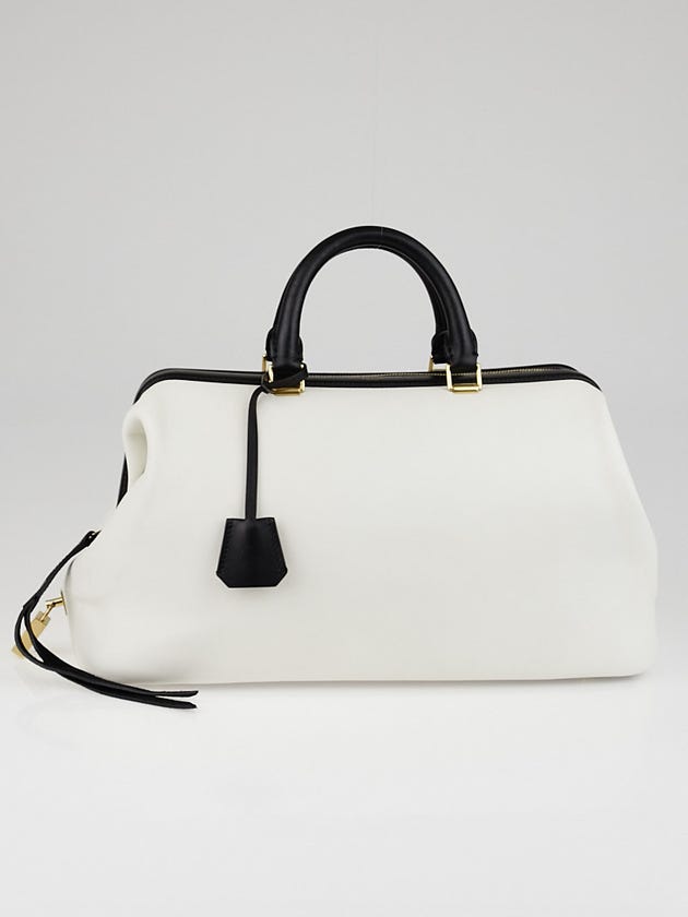 Celine Black/White Calf Leather Small Frame Doctor Satchel Bag