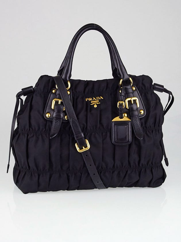 Prada Black Gaufre Tessuto Nylon Shopping Tote Bag BN1788