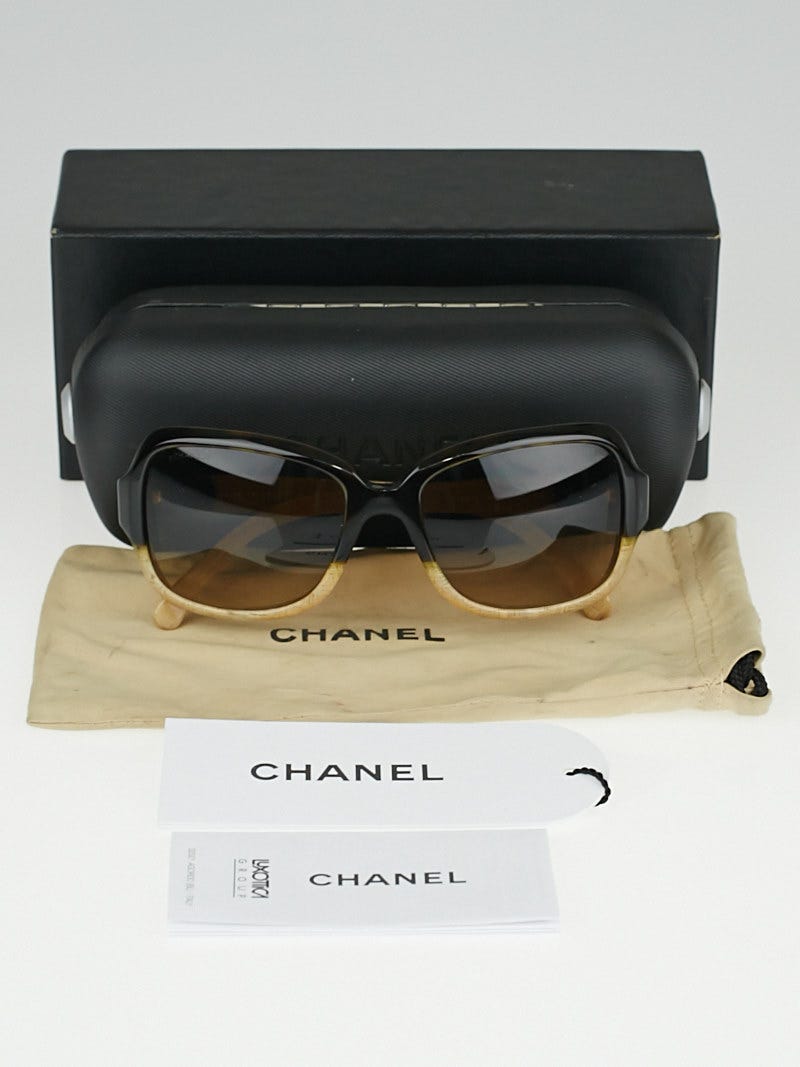 Chanel Black/Beige Square Frame CC Logo Sunglasses-5177 - Yoogi's Closet