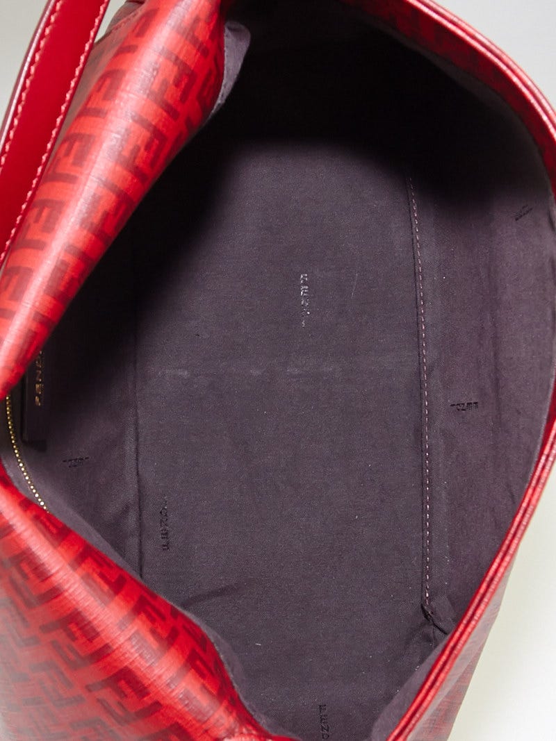 Fendi Red Zucchino Canvas Mama Forever Bag 8BR001 | Yoogi's
