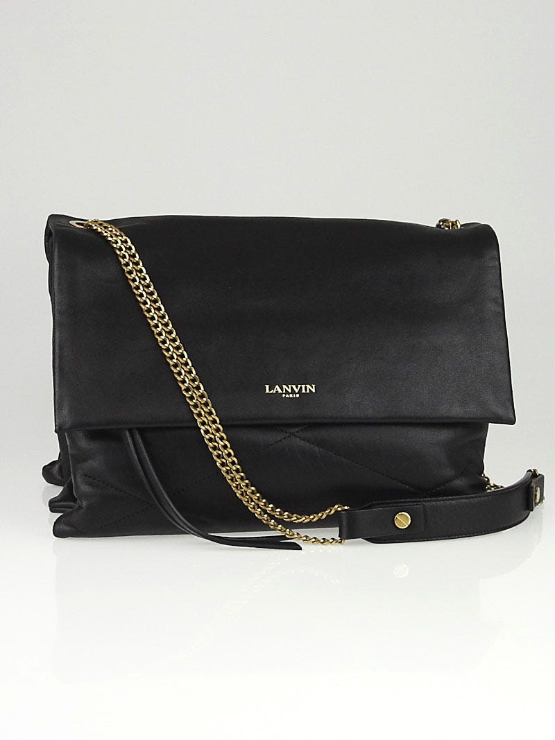 Lanvin Black Quilted Lambskin Leather Medium Sugar Shoulder Bag - Yoogi's  Closet
