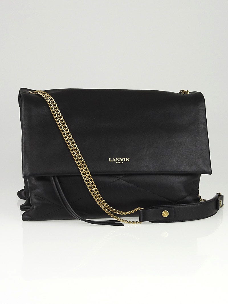 Lanvin Black Quilted Lambskin Leather Medium Sugar Shoulder Bag