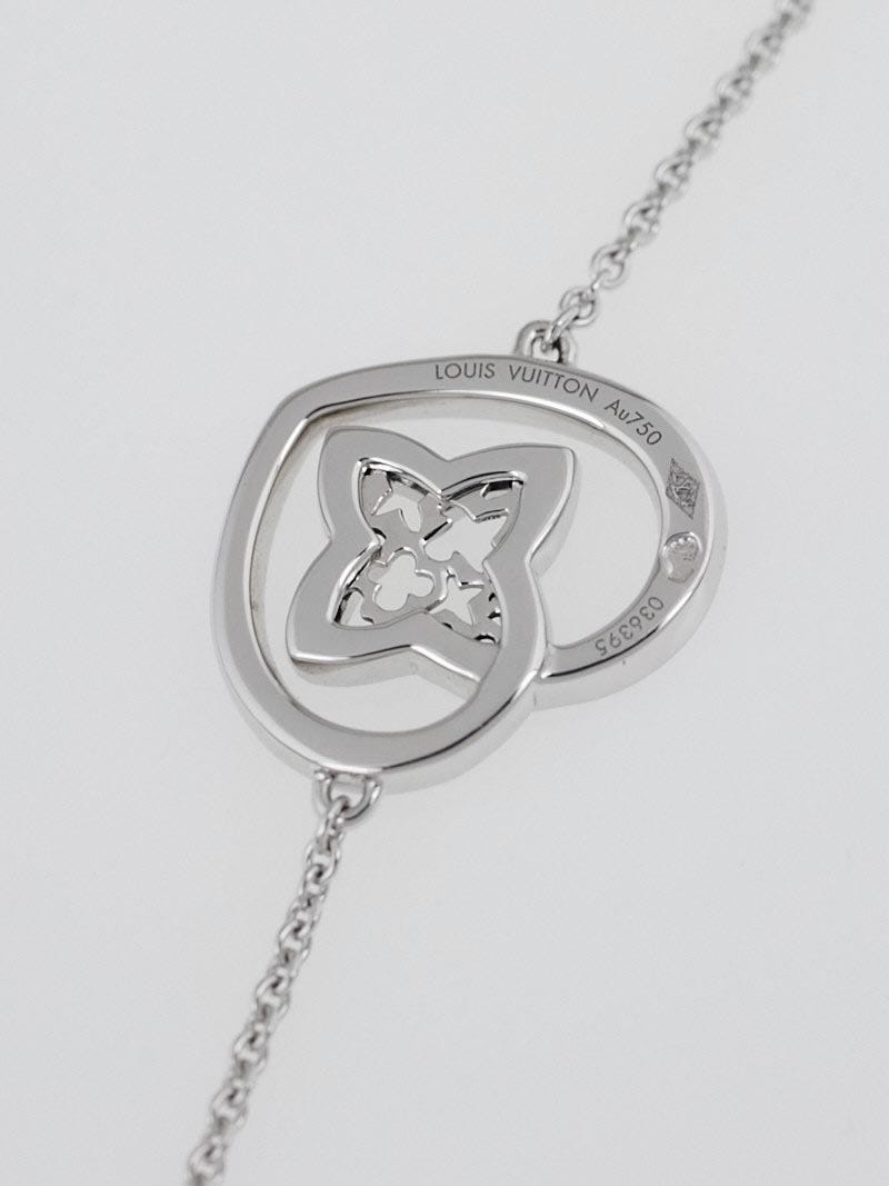 Louis Vuitton Vintage - Quatrefoil Diamond Necklace - White Gold