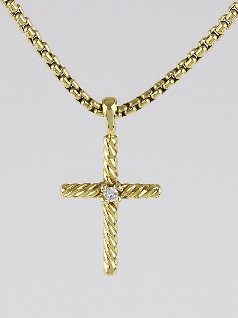 Cable classics cross on sale necklace with diamond