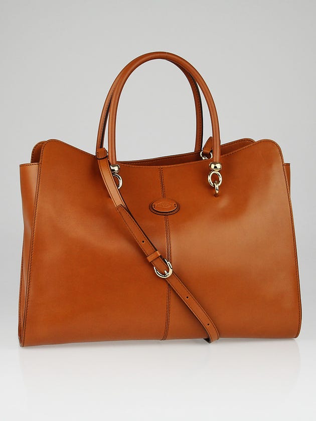 Tod's Brown Leather ALO Lavoro Grande Shopping Tote Bag