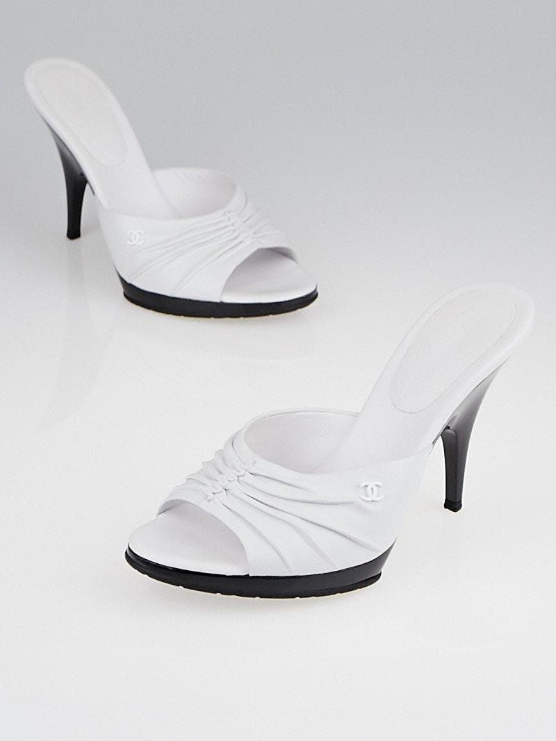 Chanel white mules sales