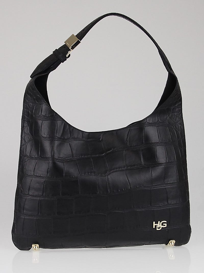 Givenchy black logo shop embossed small leather bag