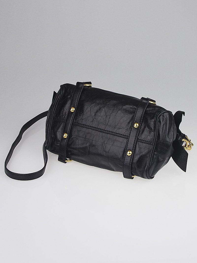 Miu Miu Bauletto Bow Satchel Bag in Tricolor Vitello Lux Leather