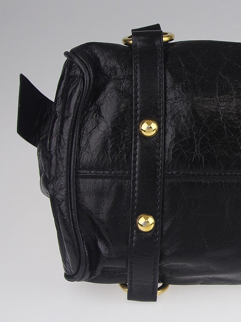 Miu Miu Burgundy Vitello Lux Leather Bow Top Handle Bag Miu Miu