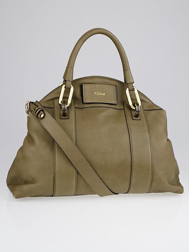 Chloe Khaki Leather Gemma Bag Yoogi s Closet