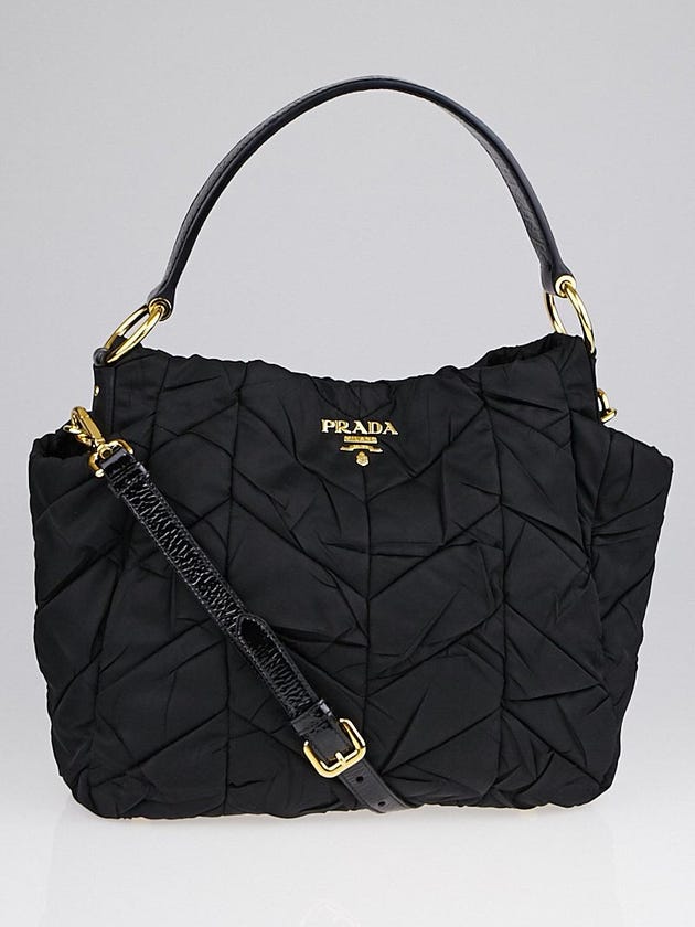 Prada Black Quilted Tessuto Nylon Shoulder Bag BR3780