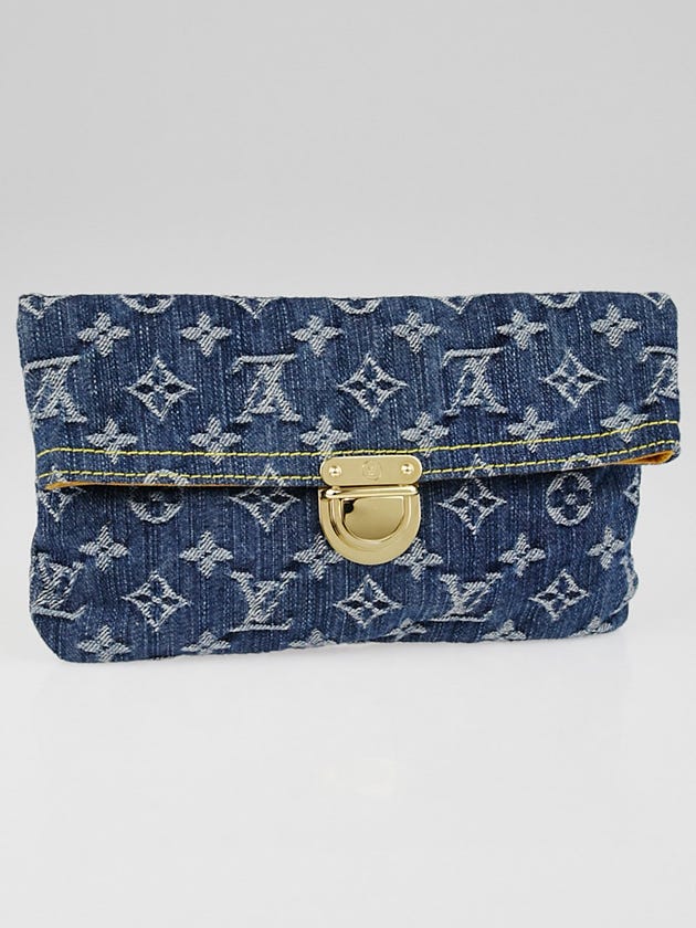 Louis Vuitton Blue Denim Monogram Denim Pochette Clutch Bag