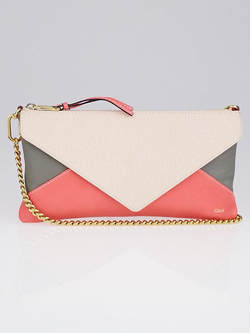 Grey and discount pink clutch bag