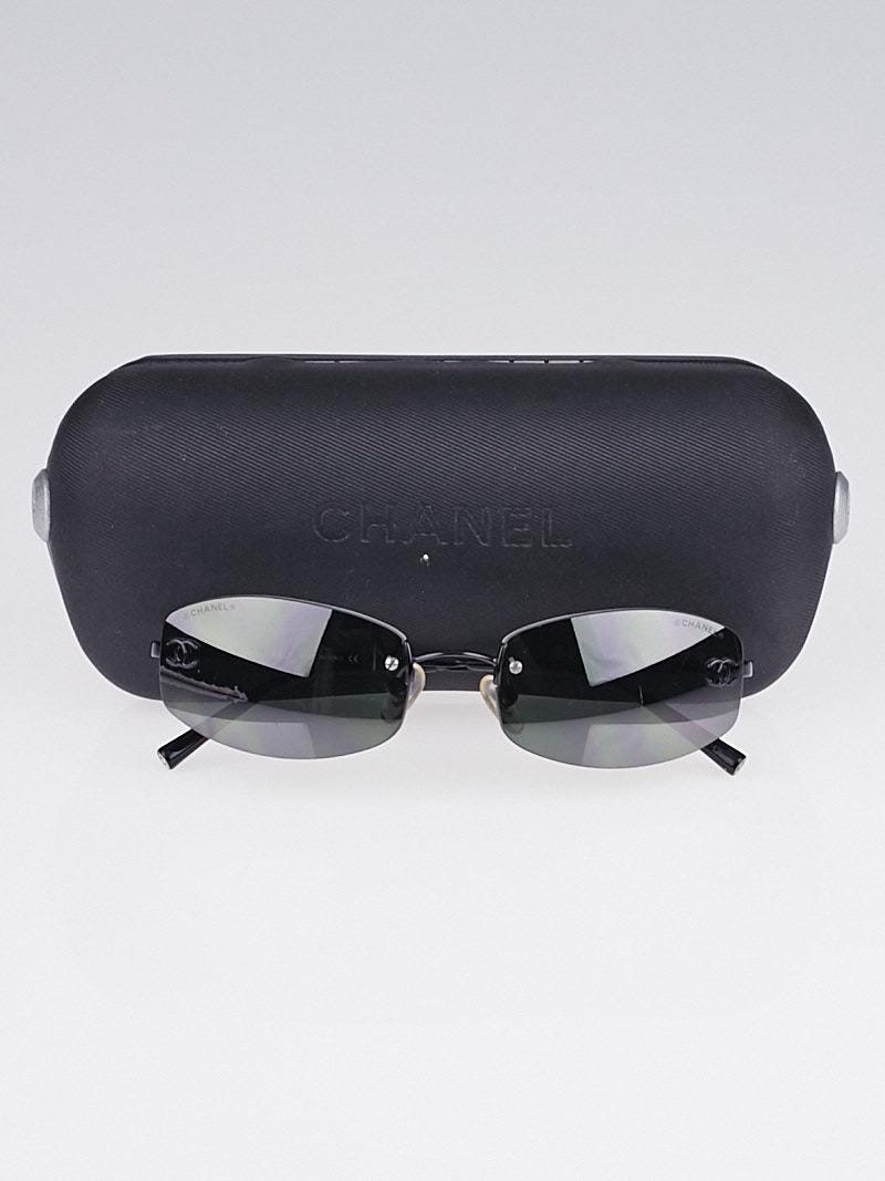 Chanel Black Gradient Tint Oval Rimless Sunglasses 4002 Yoogi s Closet