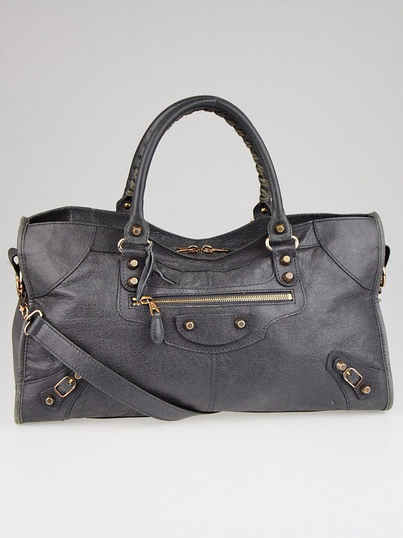 Balenciaga Gris Tarmac Lambskin Leather Giant 12 Rose Gold Balenciaga Gris Tarmac Lambskin Leather Giant 12 Rose Gold