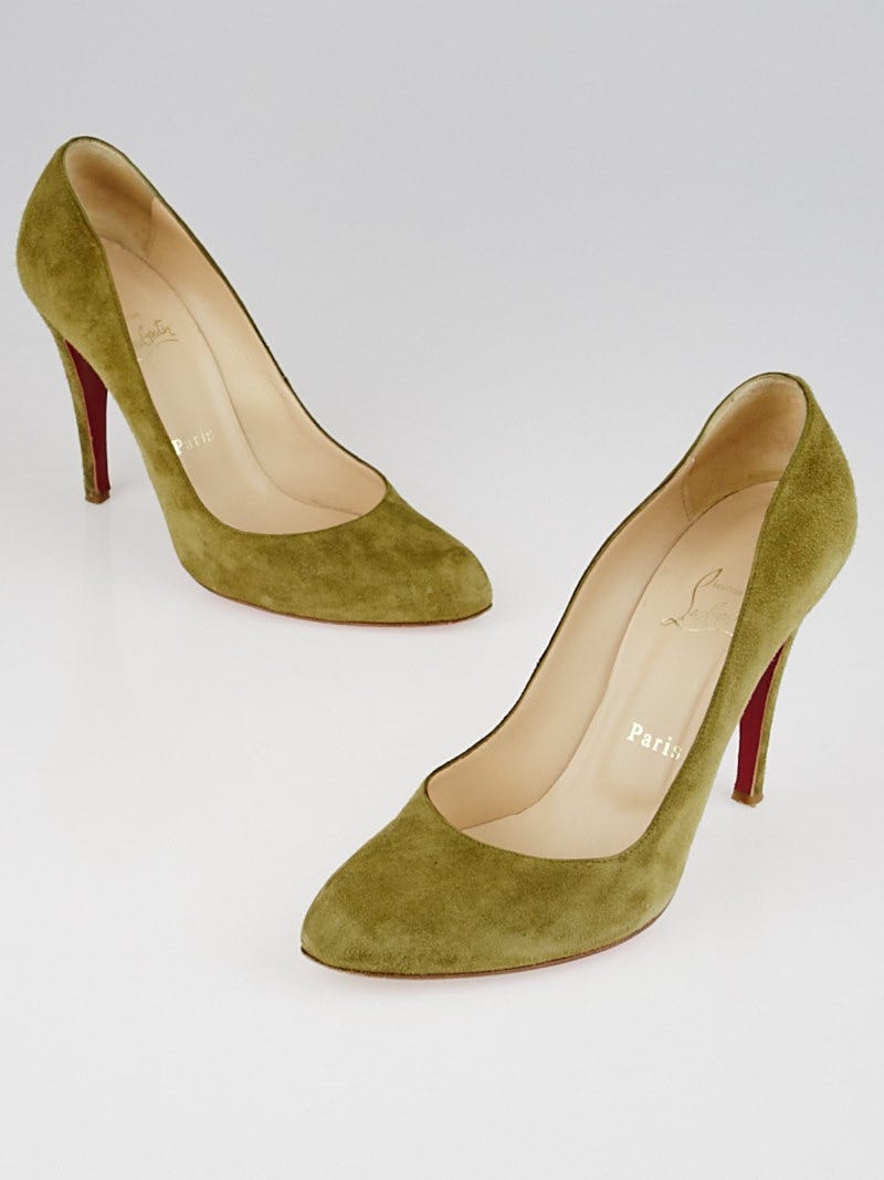 Christian Louboutin Green Tea Suede Decollete 868 100 Pumps Size
