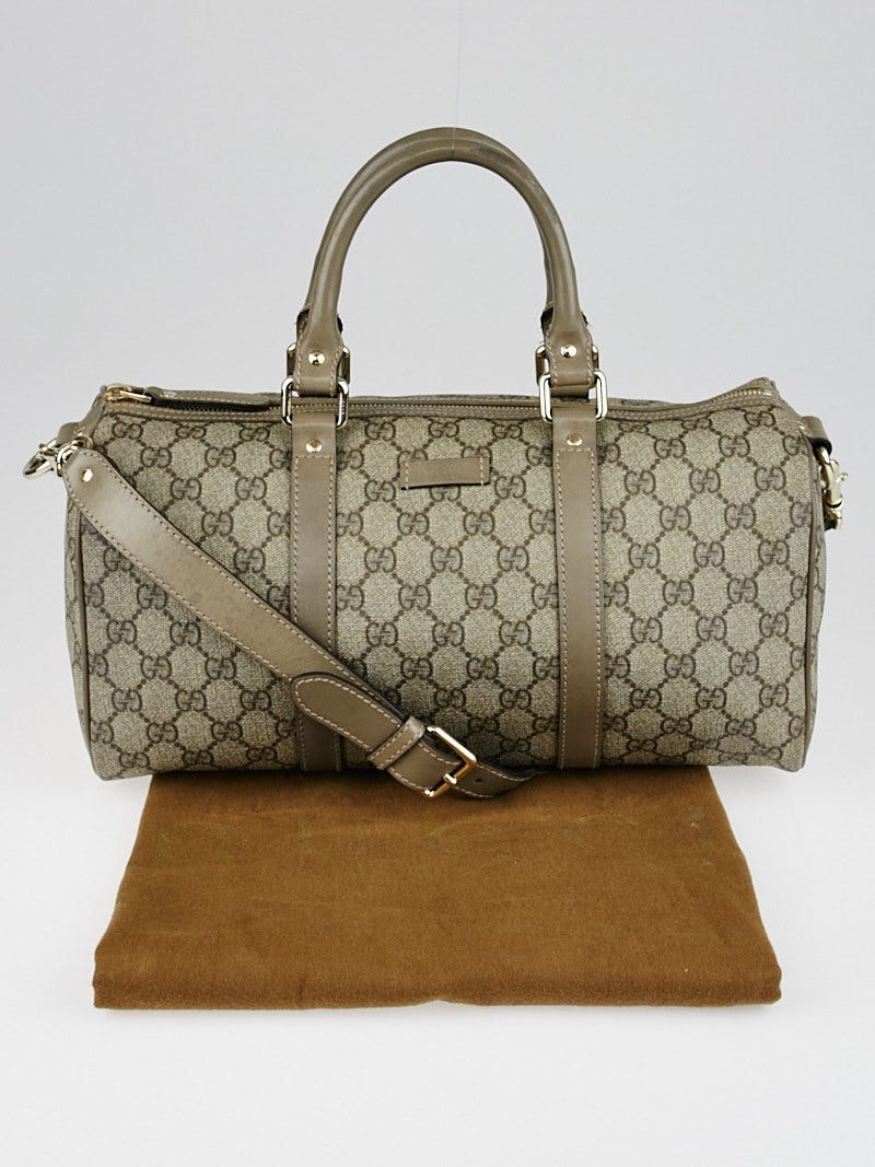 Gucci Beige Grey GG Coated Canvas Joy Small Boston Bag Yoogi s