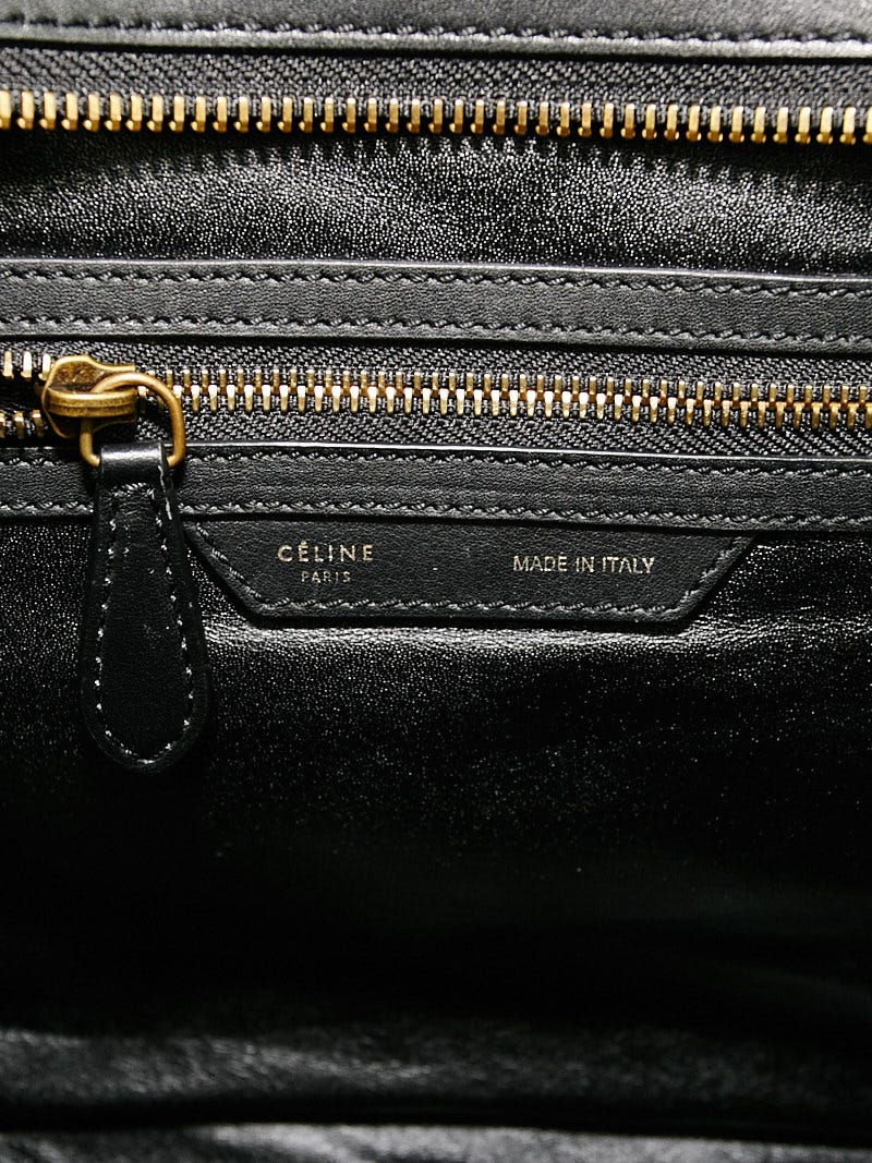 最高 Celine Bag Tote Luggage Mini Leather Calfskin Smooth Black 小物