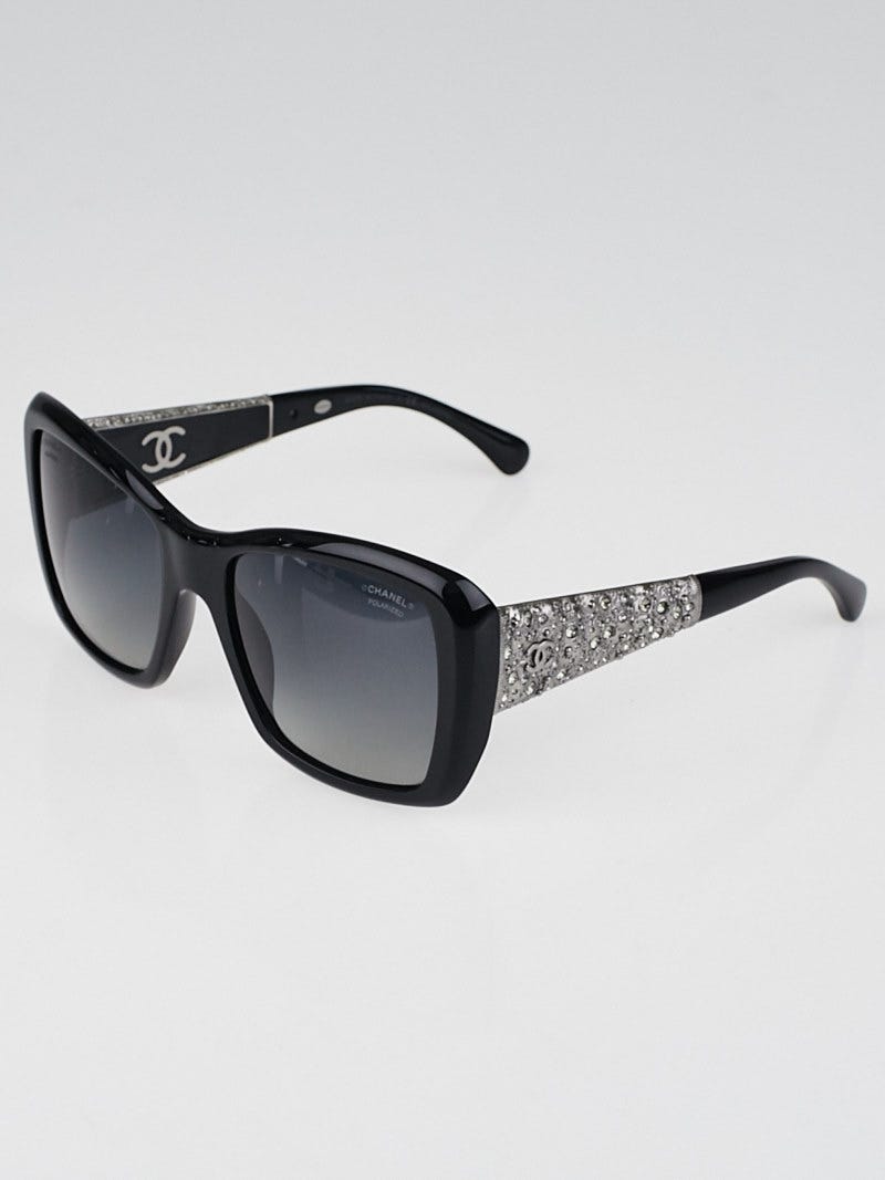 Chanel Black Acetate and Crystal CC Bijou Sunglasses-5301B