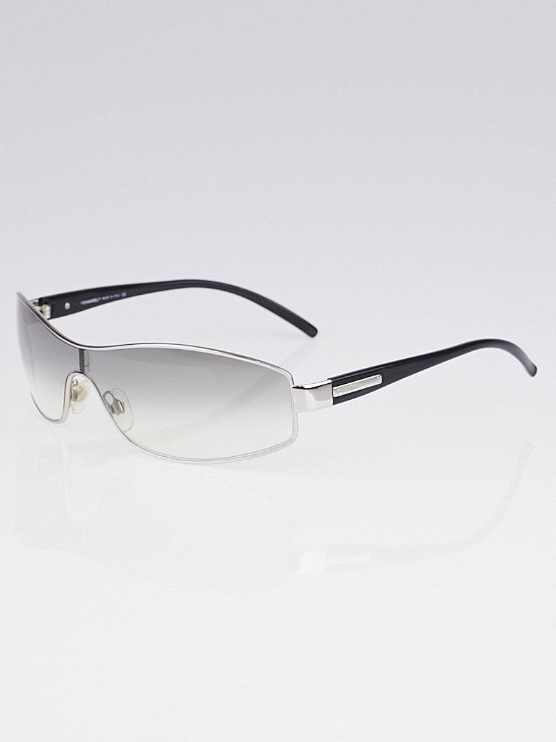 Chanel Silvertone Metal Frame Wrap Sunglasses - 4089 - Yoogi's Closet