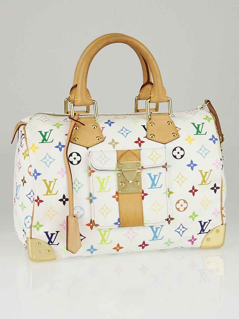 Louis Vuitton White Monogram Multicolore Speedy 30 Bag - Yoogi's