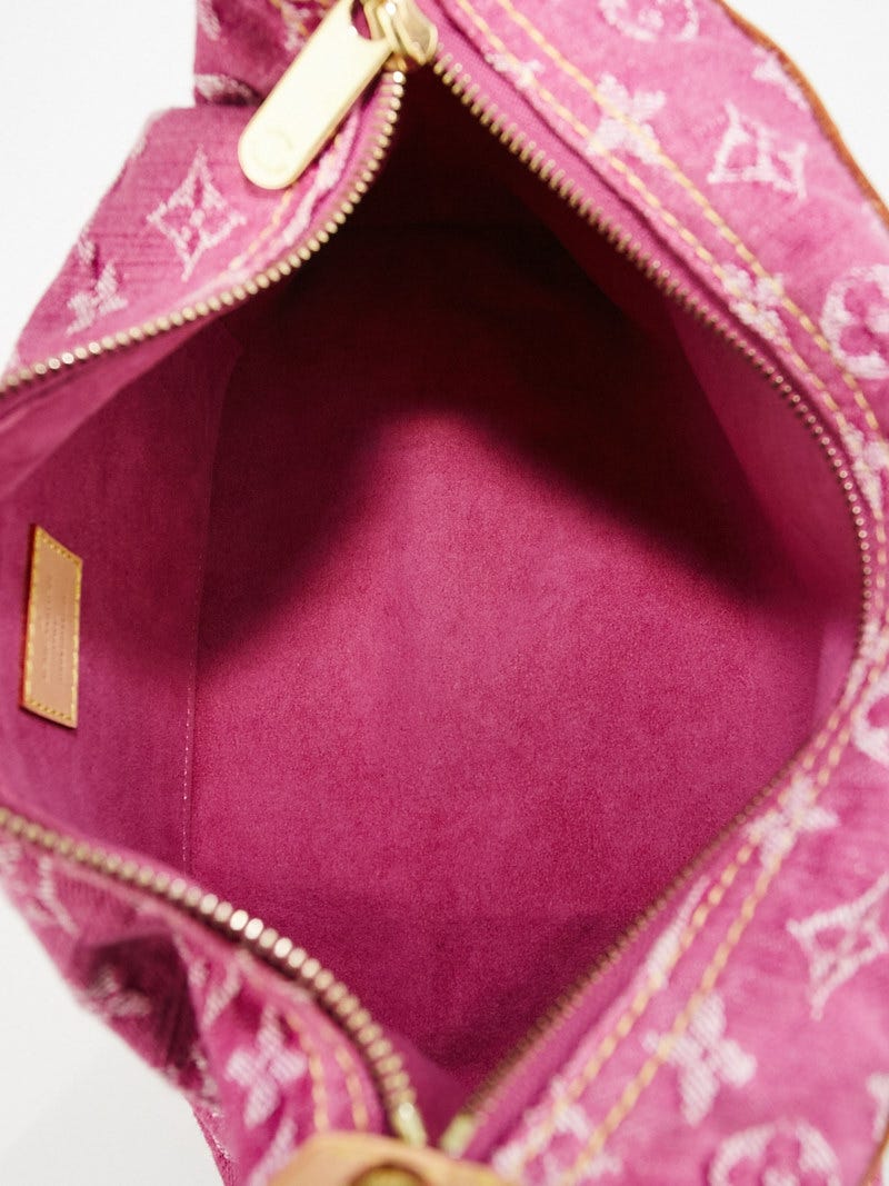 Louis Vuitton Buggy Baggy PM Monogram Denim Shoulder Bag Pink Auth