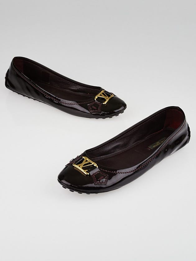 Louis Vuitton Amarante Patent Leather Oxford Ballet Flats Size 7/37.5