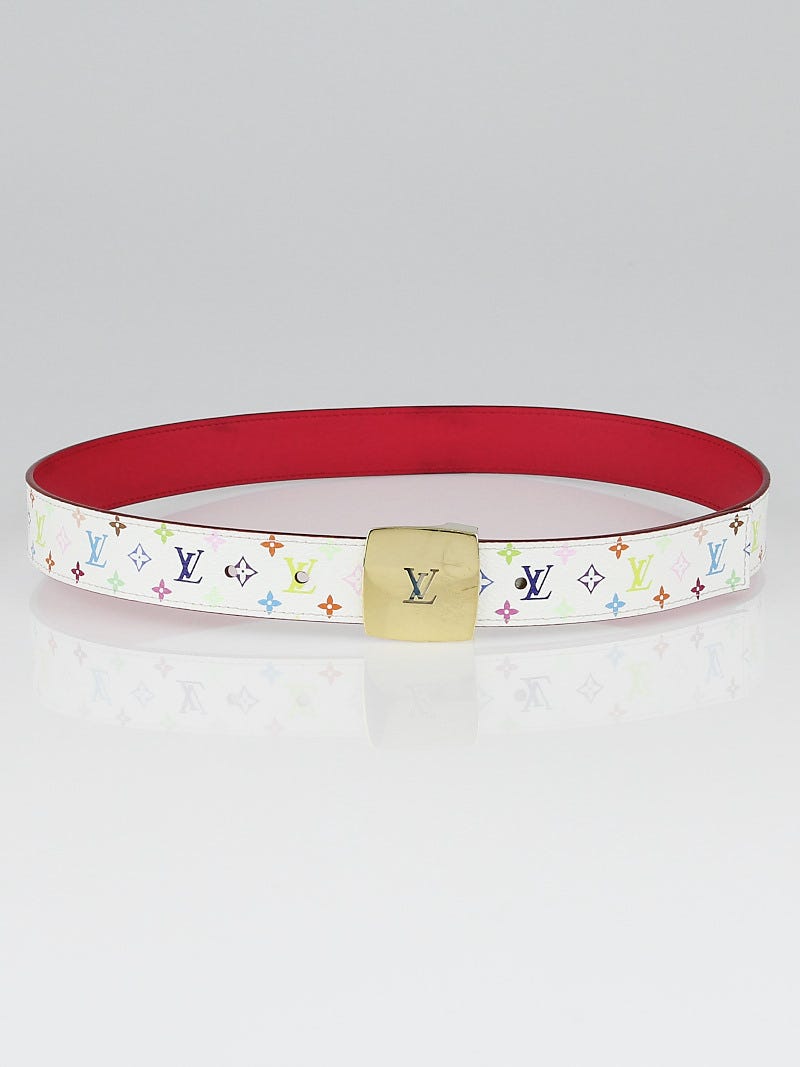Louis Vuitton LV initials 30mm Reversible Belt, Red, 80
