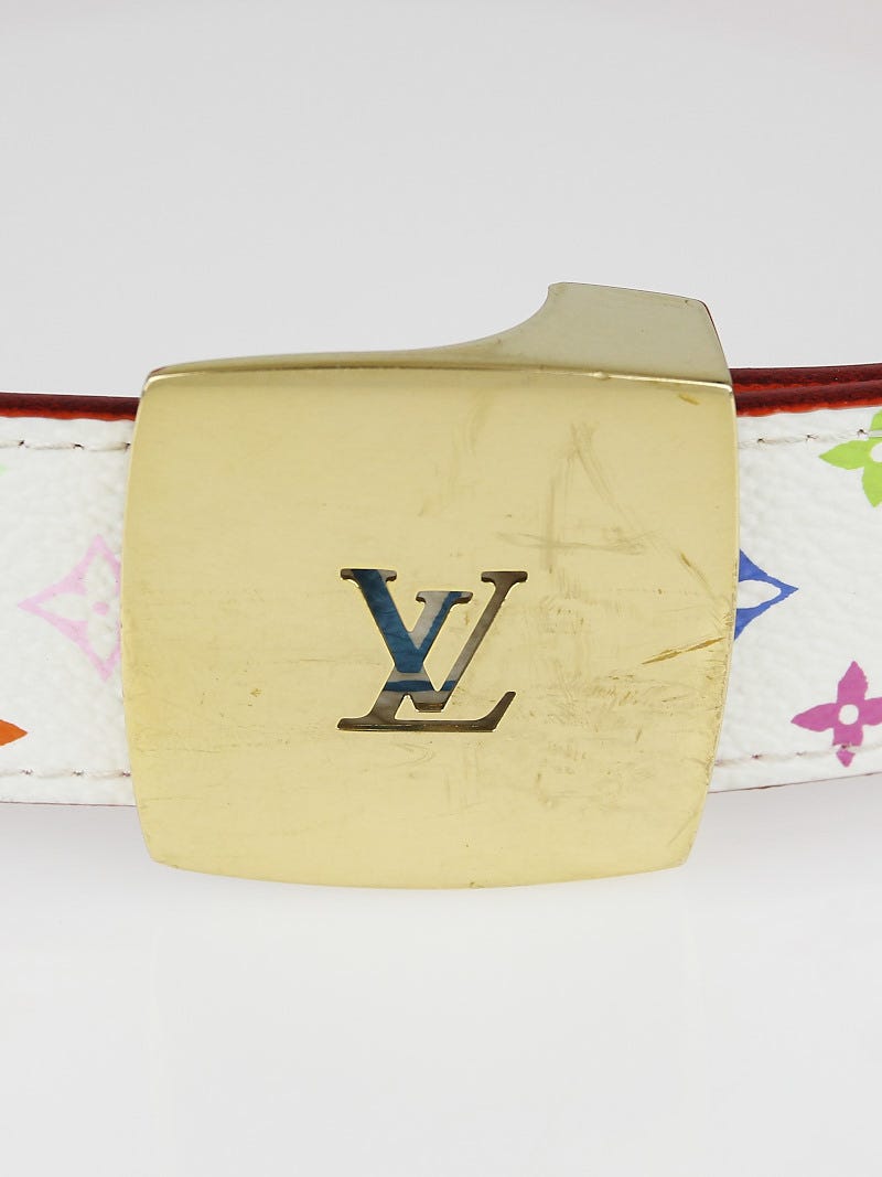 Louis Vuitton White Monogram Multicolore Belt Size 80/32 - Yoogi's Closet