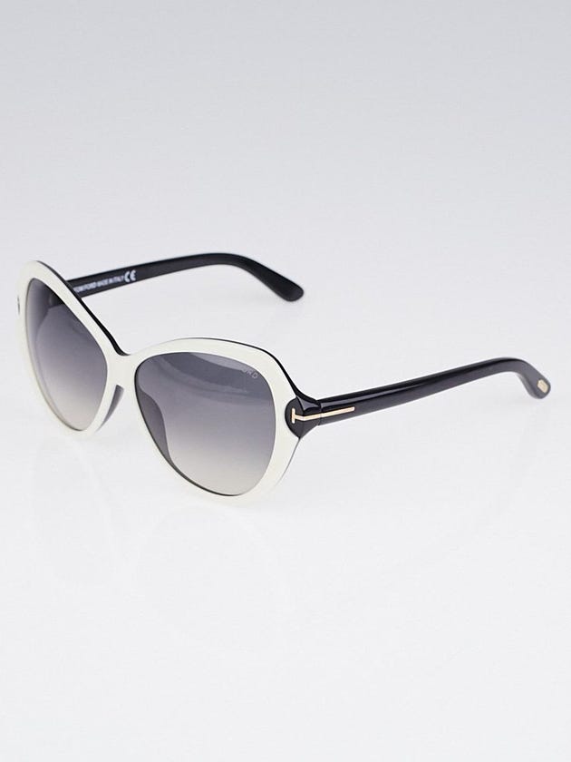 Tom Ford Black and White Oversized Frame Valentina Sunglasses -TF326