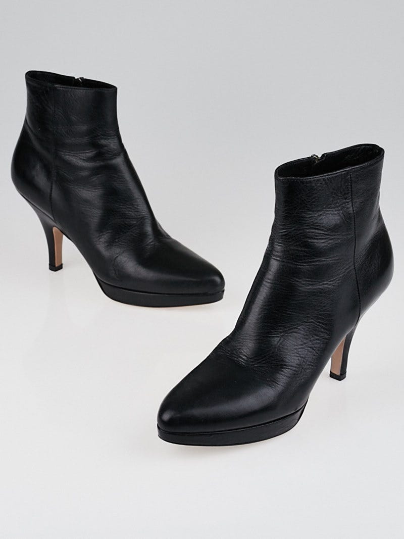 Prada leather platform ankle boots clearance