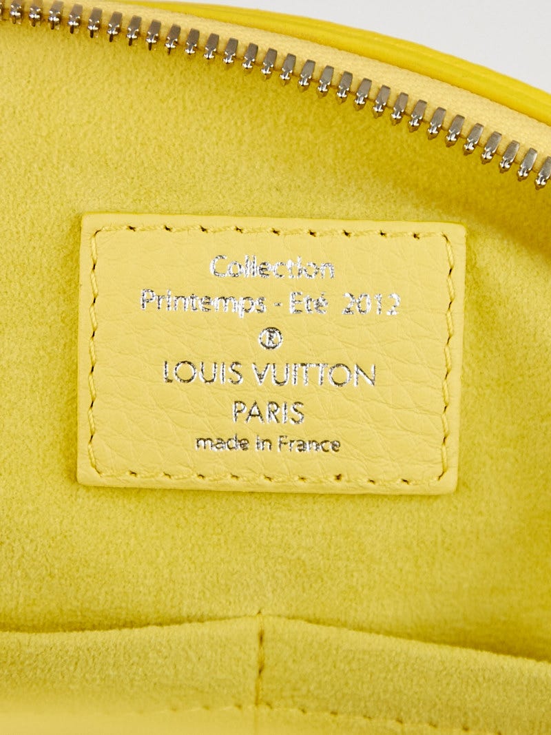 Louis Vuitton Louis Vuitton Denim Speedy Round PM Yellow Leather