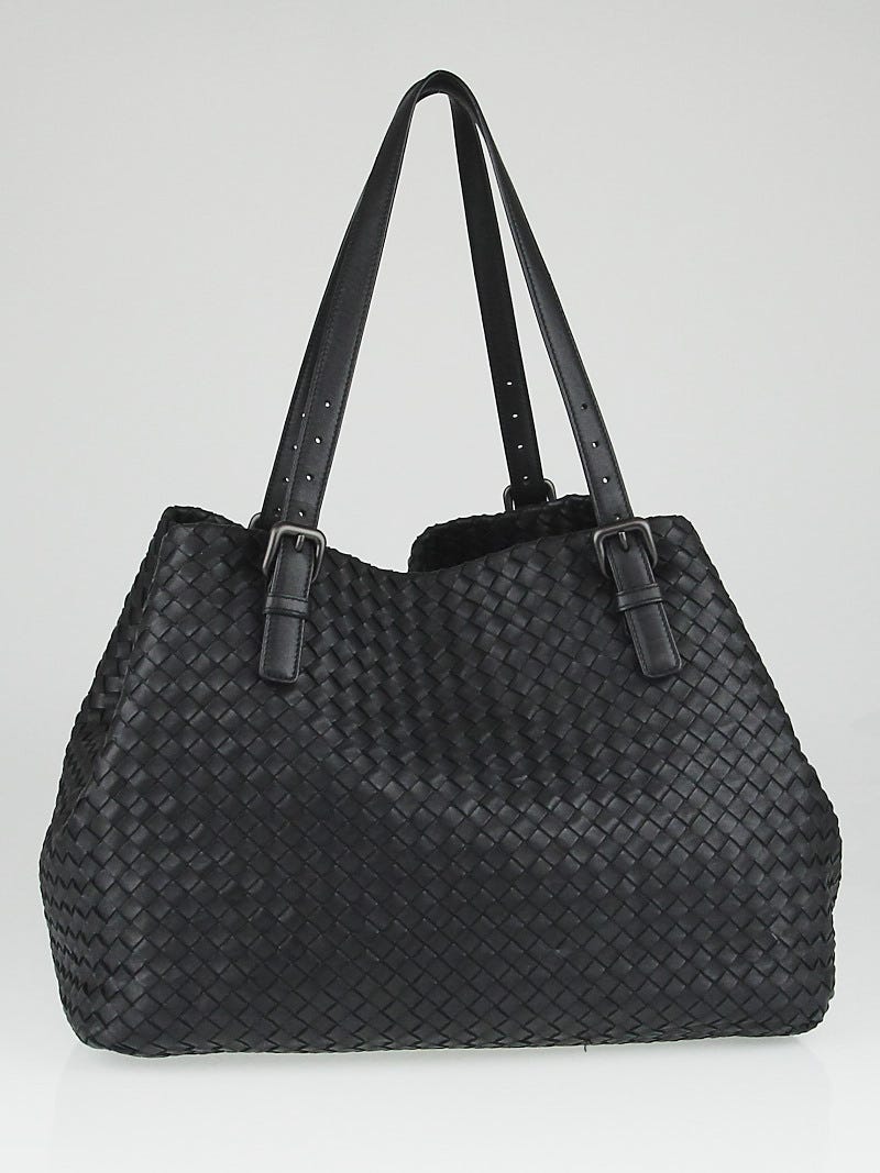 【関税&送料込】Bottega Veneta Bicolor Intrecciato Nappa Tot Bottega Veneta Blue Woven Nappa Intrecciato Leather Chain