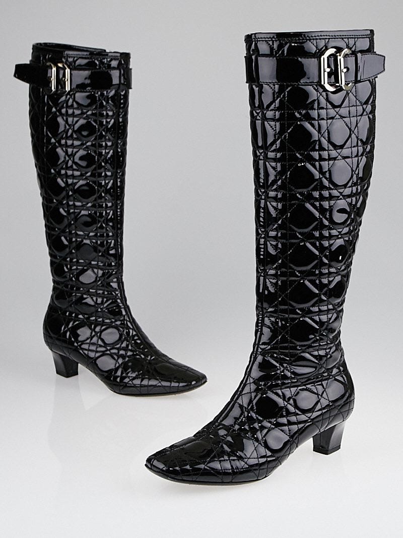 Dior patent shop leather boots