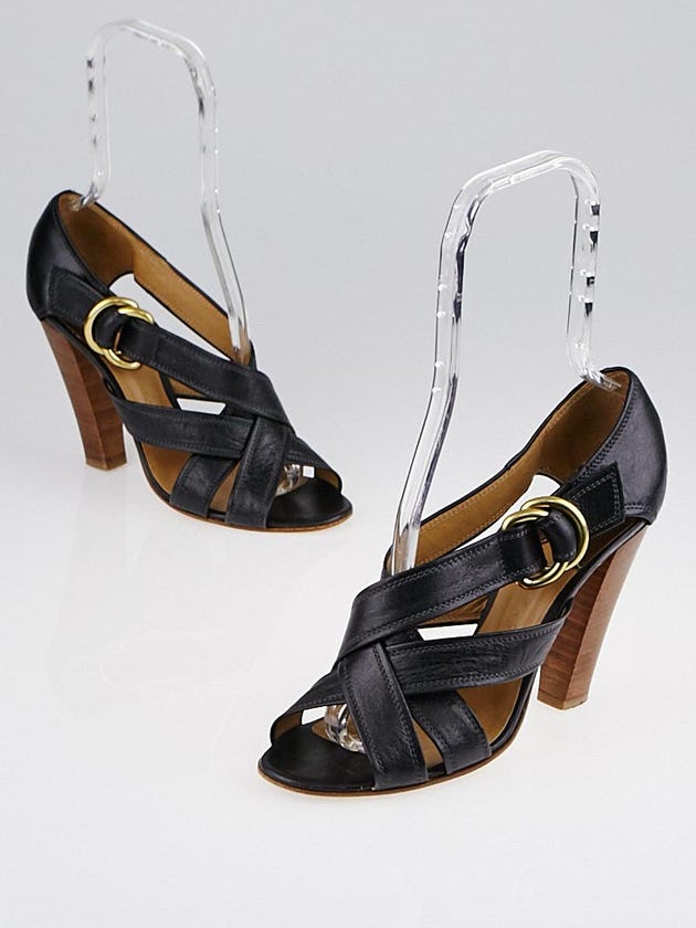 Chloe Black Leather Strappy Sandals Size 9.5/40