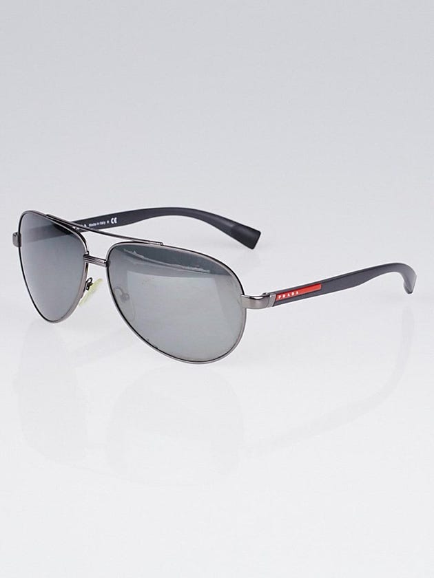 Prada Dark Silver Tint Aviator Sunglasses-SPS51N