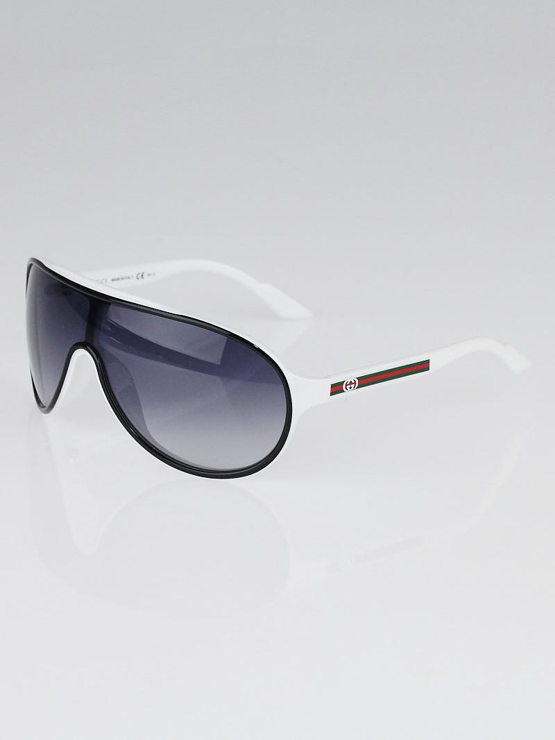 Gucci White Plastic Frame Oversized Gradient Tint Sunglasses 3514