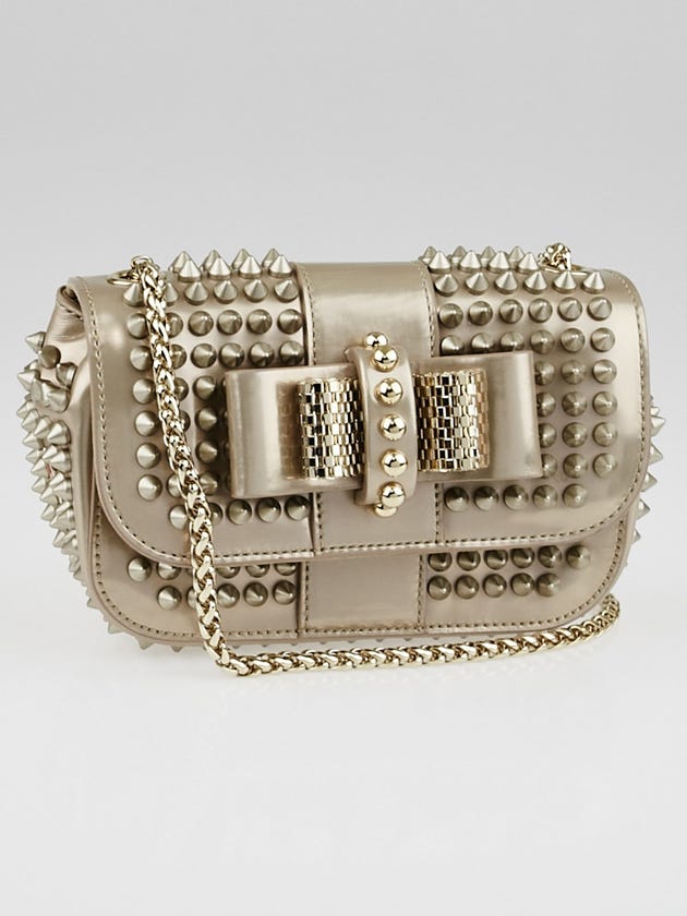 Christian Louboutin Beige Leather Mini Sweety Charity Spikes Bag