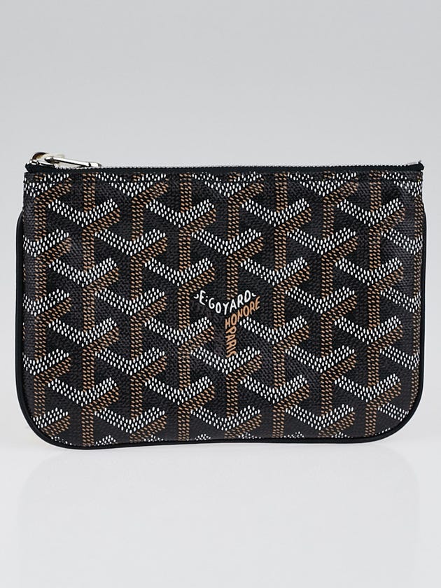 Goyard Black Chevron Print Coated Canvas Senat PM Zip Pouch
