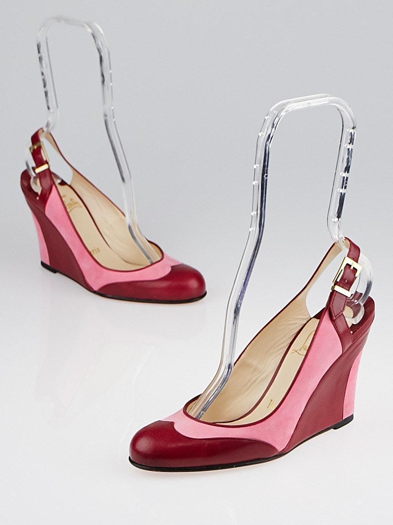 Louboutin wedges best sale pink