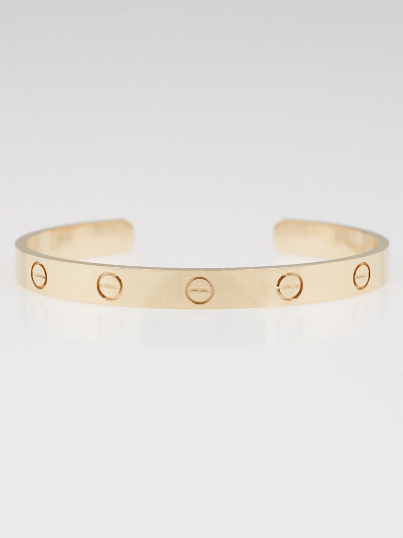 Cartier 18k Pink Gold Open Love Bracelet Size 17