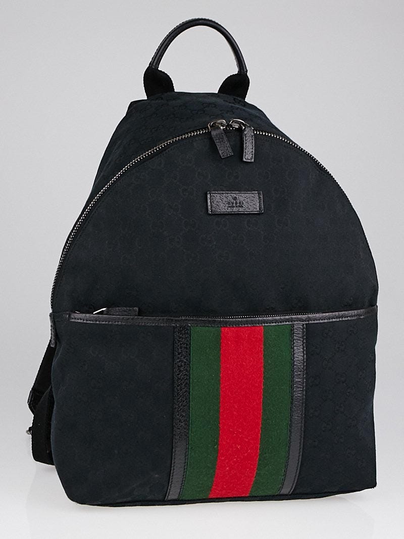 Gucci Black GG Canvas Original Backpack Bag Yoogi s Closet