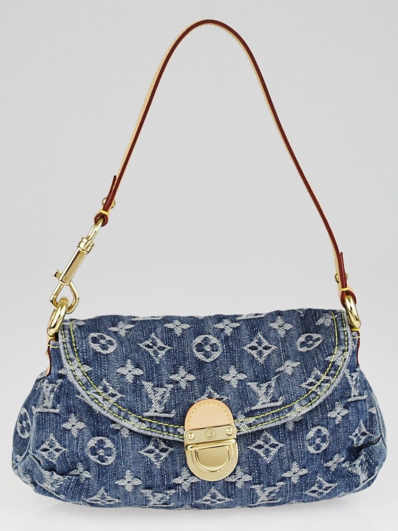 Louis Vuitton Blue Monogram Denim Mini Pleaty Bag - Yoogi's Closet